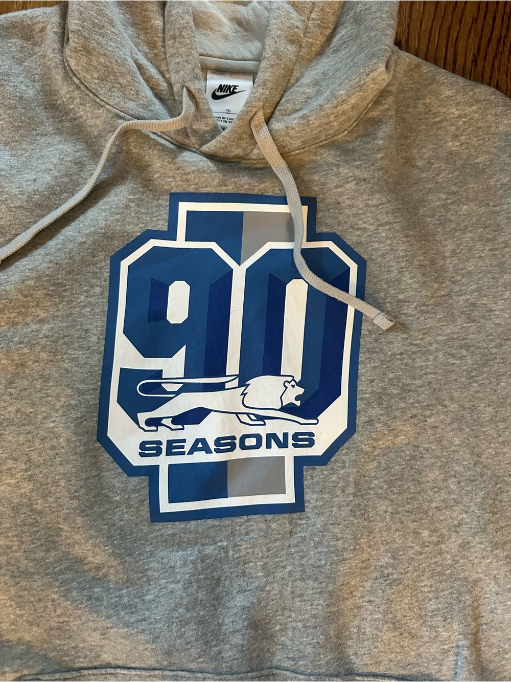 Nike Men's Gray '90 Seasons' Graphic Hoodie Detroit lions